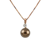 18K Rose Gold Chocolate Tahitian Pearl Neclace
